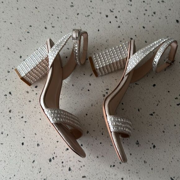 Antonio Melani Marryanna Rhinestone Embellished Ankle Strap Dress Sandals Sz 7.5 - Picture 5 of 14